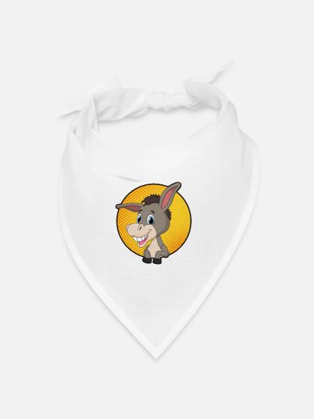 Geschenkidee Esel Fans, Jungen, Kinder, Mädchen - Bandana Dreieckstuch - Weiß