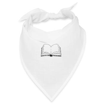 Bücher offenes Buch - Bandana Dreieckstuch - Weiß - Vorne