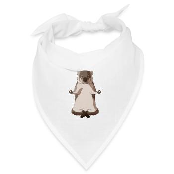 Meditierender Wombat - Bandana Dreieckstuch - Weiß - Vorne