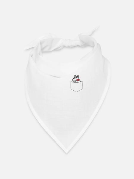 Schnauzer Hund in der Tasche - Bandana Dreieckstuch - Weiß