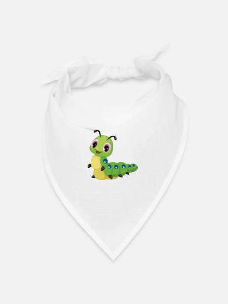 Kinder Raupe - Bandana Dreieckstuch - Weiß