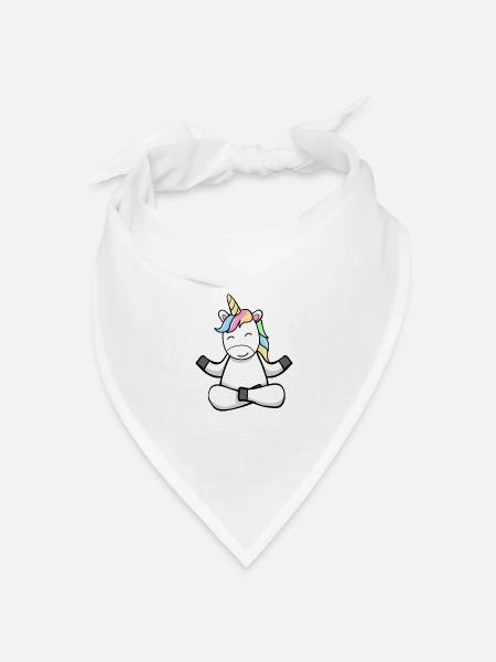 Yoga Einhorn - Bandana Dreieckstuch - Weiß