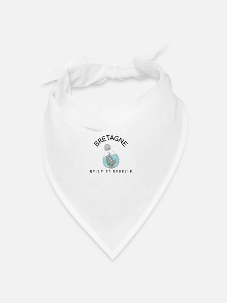 Bretonische Bretagne - bzh - schöne Rebellin - femmebzh - Bandana Dreieckstuch - Weiß