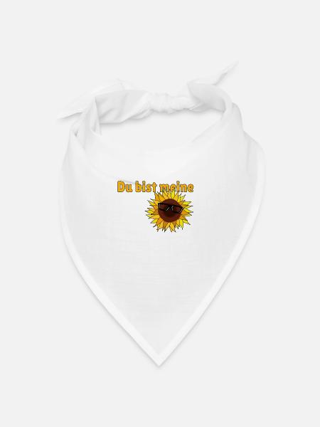 Du bist meine Sonnenblume - Bandana Dreieckstuch - Weiß