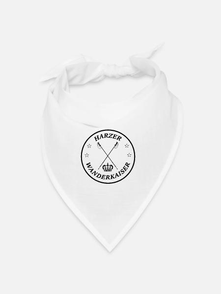 Harzer Wanderkaiser Stempel Siegel Geschenk KRone - Bandana Dreieckstuch - Weiß