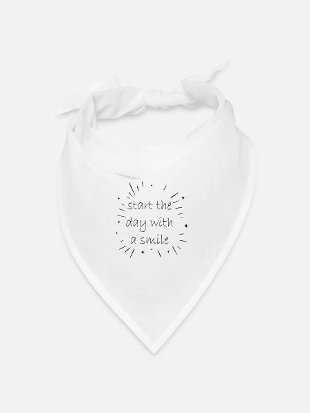 Smile lächeln Spruch - Bandana Dreieckstuch - Weiß