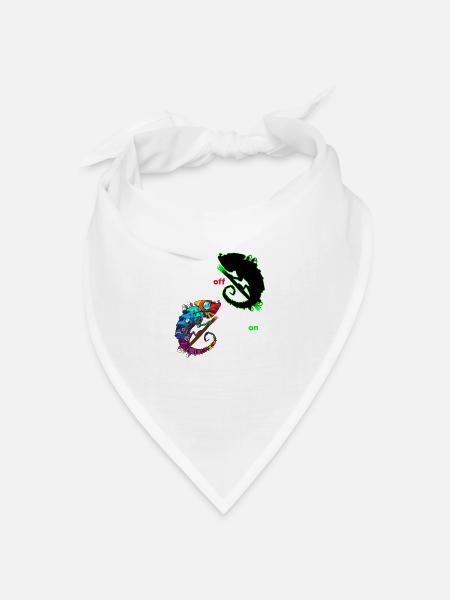 Chamäleons - Bandana Dreieckstuch - Weiß