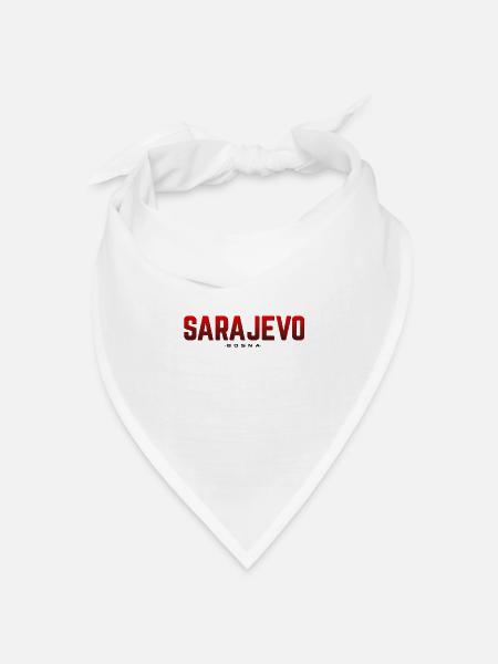 Bosnien Sarajevo - Bandana Dreieckstuch - Weiß