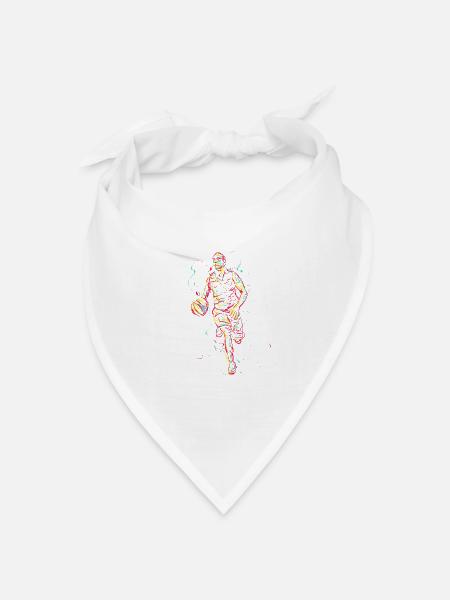 Abstrakte Kunst Basketball Sportler Dribbeln - Bandana Dreieckstuch - Weiß