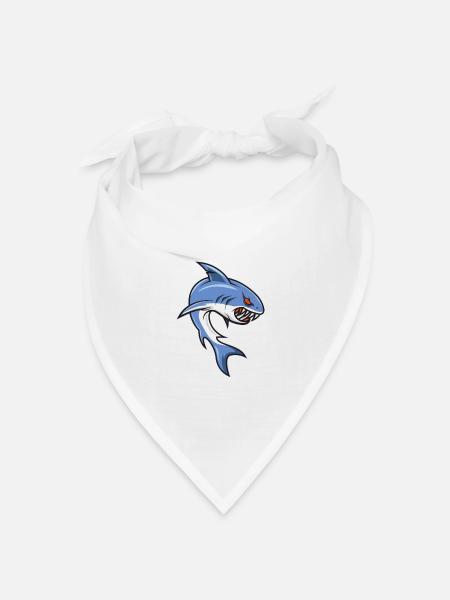 Hai | Fisch | Gefährlich - Wild | Haifisch - Bandana Dreieckstuch - Weiß