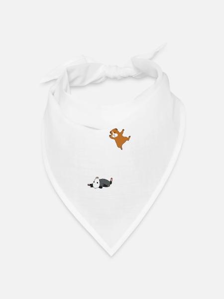 Ringkampf Meerschweinchen und Opossum - Bandana Dreieckstuch - Weiß