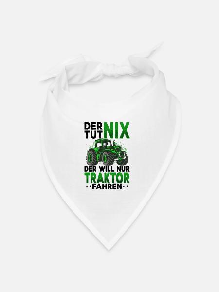 Traktor - Bandana Dreieckstuch - Weiß