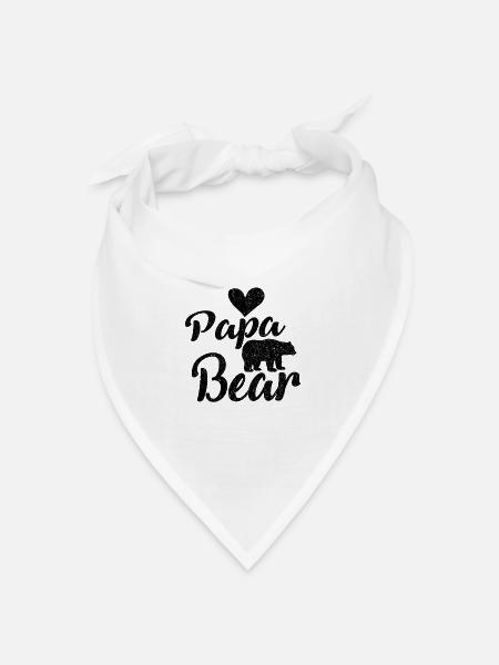 Papa Bear Bär Eltern Baby Partnerlook Herz Familie - Bandana Dreieckstuch - Weiß