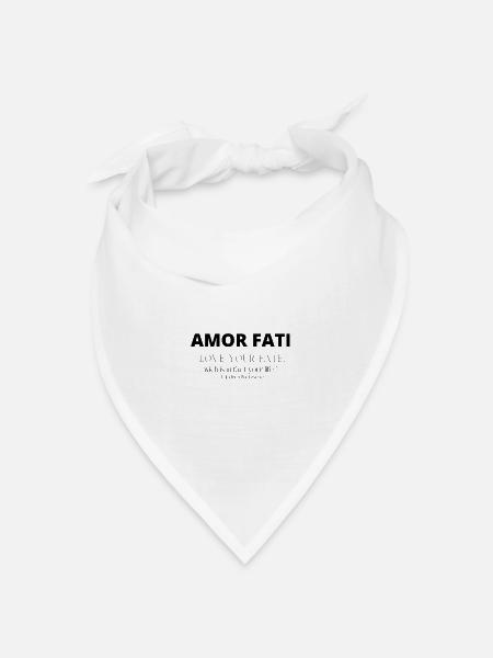 AMOR FATI Friedrich Nietzsche Liebe dein Schicksal - Bandana Dreieckstuch - Weiß