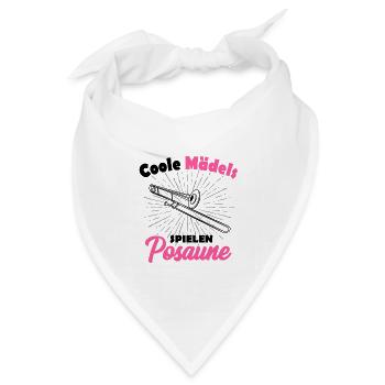 Posaune - Bandana Dreieckstuch - Weiß - Vorne