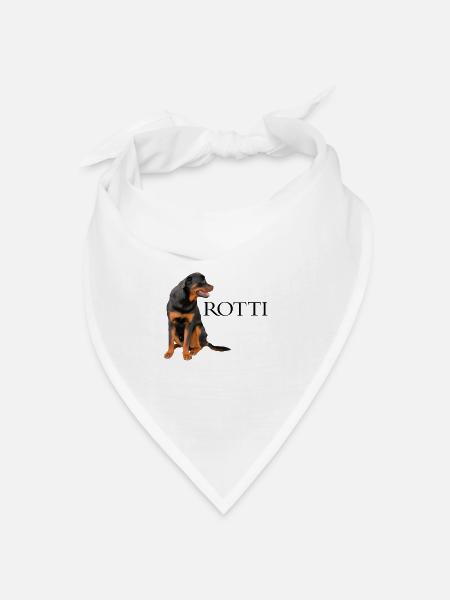 Rottweiler Rotti Hund Hunderasse Hundesport - Bandana Dreieckstuch - Weiß