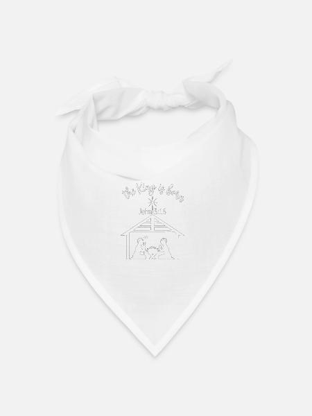 Christliches Weihnachtsdesign - Der König ist geboren - - Bandana Dreieckstuch - Weiß