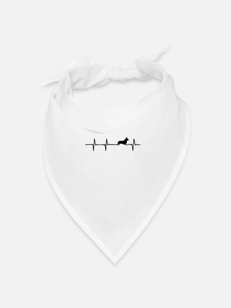 Corgis Herzschlag Puls Welsh Corgi Rasse Geschenk - Bandana Dreieckstuch - Weiß