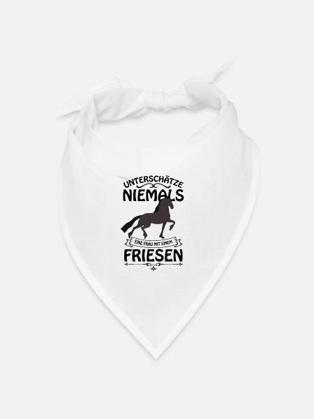 Friese Pferd - Bandana Dreieckstuch - Weiß
