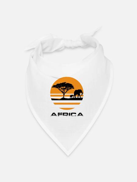 Afrika - Bandana Dreieckstuch - Weiß