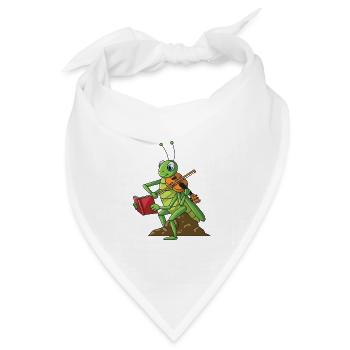 Geige Grille Geigenspieler Ich geh Geige spielen - Bandana Dreieckstuch - Weiß - Vorne
