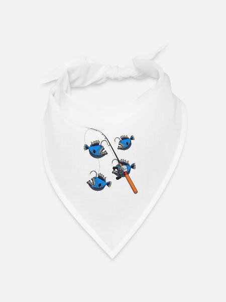 Fischen Angel angeln Hobby Fischer Fisch fischen - Bandana Dreieckstuch - Weiß