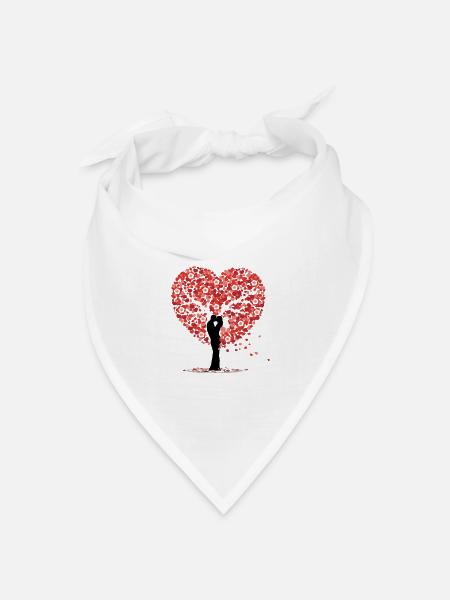 Liebe Liebesbaum Herz Valentinstag Liebe dich - Bandana Dreieckstuch - Weiß