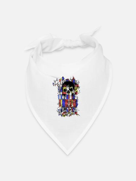 Mondrian Skull Art - Bandana Dreieckstuch - Weiß
