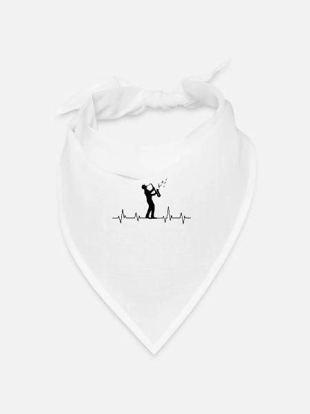 Saxophon - Bandana Dreieckstuch - Weiß