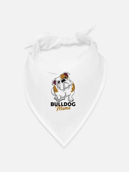 Englische Bulldogge - Bandana Dreieckstuch - Weiß
