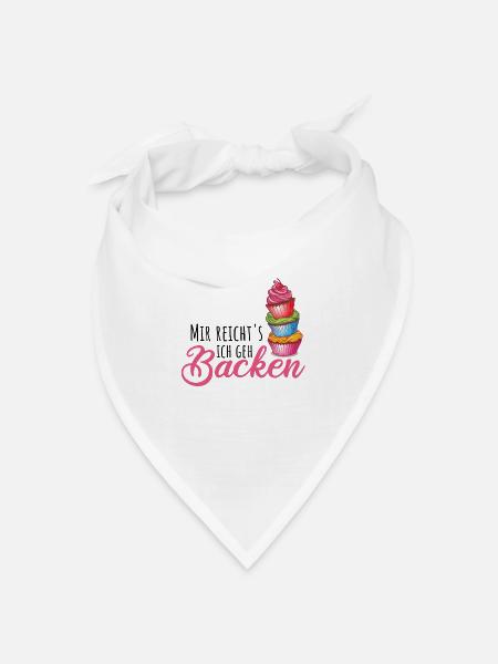 Mir reichts ich geh backen - Bandana Dreieckstuch - Weiß
