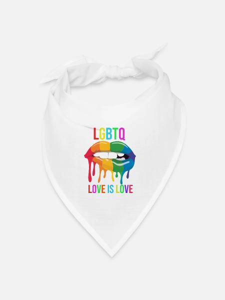 LGBTQ Love is Love - Bandana Dreieckstuch - Weiß