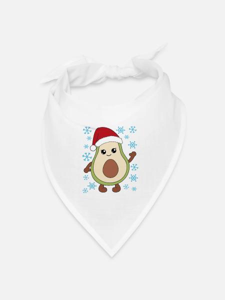 Avocado Weihnachten Geschenk Weihnachtsgeschenk - Bandana Dreieckstuch - Weiß