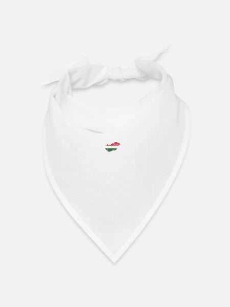 Ungarn Herzschlag EKG Heartbeat Vintage Retro - Bandana Dreieckstuch - Weiß