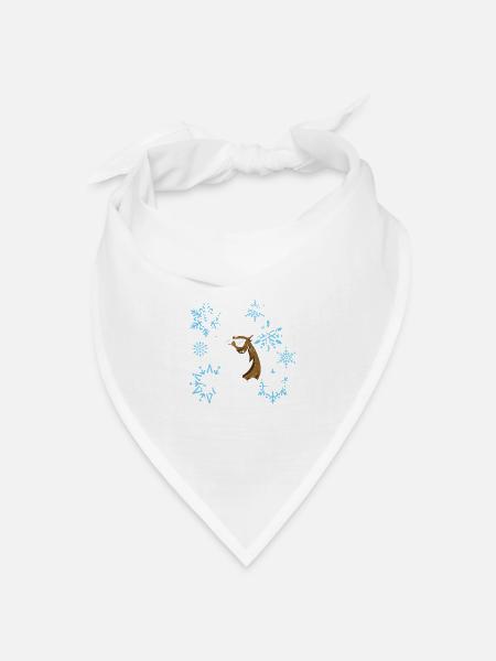 Lass es regnen! Lustiges Rentier - Bandana Dreieckstuch - Weiß