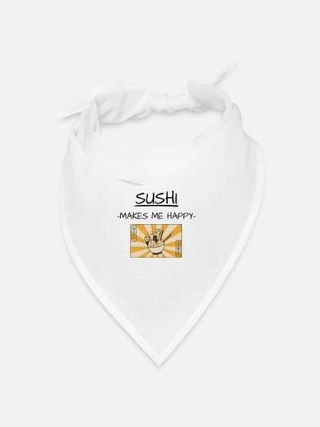 Sushi - Bandana Dreieckstuch - Weiß