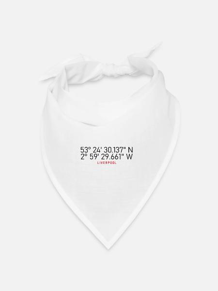 Liverpool Koordinaten - Bandana Dreieckstuch - Weiß