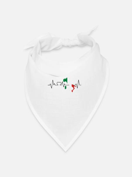 Italien Herzschlag - Bandana Dreieckstuch - Weiß