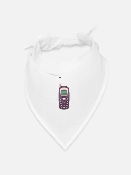 Retro Gsm Handy - Bandana Dreieckstuch - Weiß