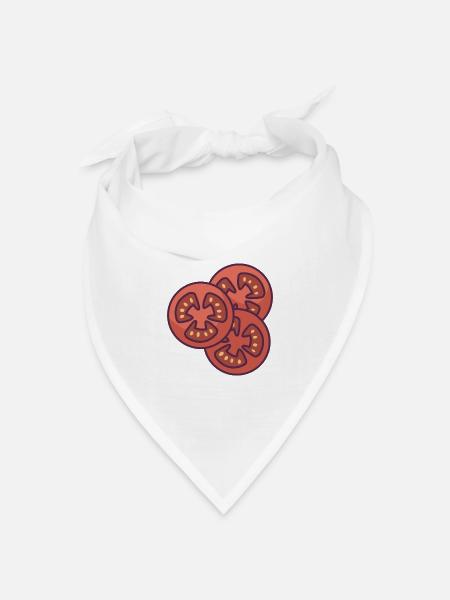Tomatenscheiben - Bandana Dreieckstuch - Weiß