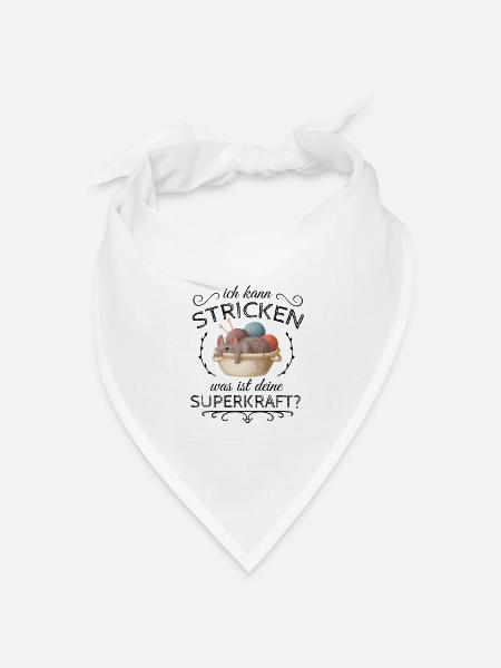 Super Strickmuster Spruch für Näherinnen Geschenk - Bandana Dreieckstuch - Weiß