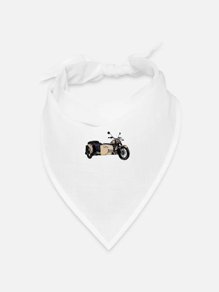 Ural Motorrad Moped Sowjet Gespann Geschenkidee - Bandana Dreieckstuch - Weiß