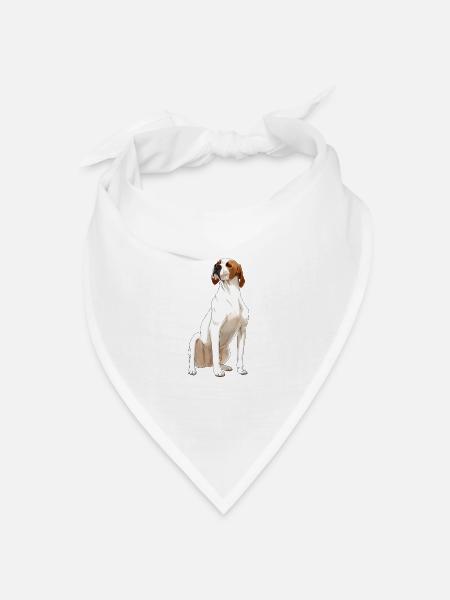 Sitzender English Pointer Hund - Bandana Dreieckstuch - Weiß