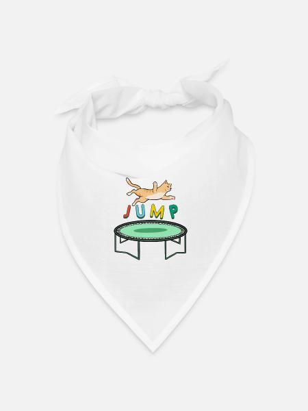 Cat Jump High Sport Trampolin - Bandana Dreieckstuch - Weiß
