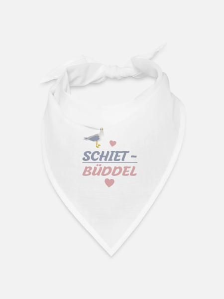 SCHIETBÜDDEL, KLEINER HOSENSCHEIßER, PLATTDEUTSCH - Bandana Dreieckstuch - Weiß