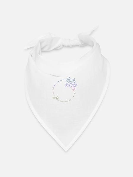 Vintage Blumenkranz, Ornament, Romantisch, Ranke - Bandana Dreieckstuch - Weiß