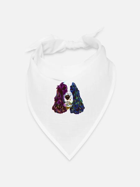Splash English Cocker Spaniel Hund - Bandana Dreieckstuch - Weiß