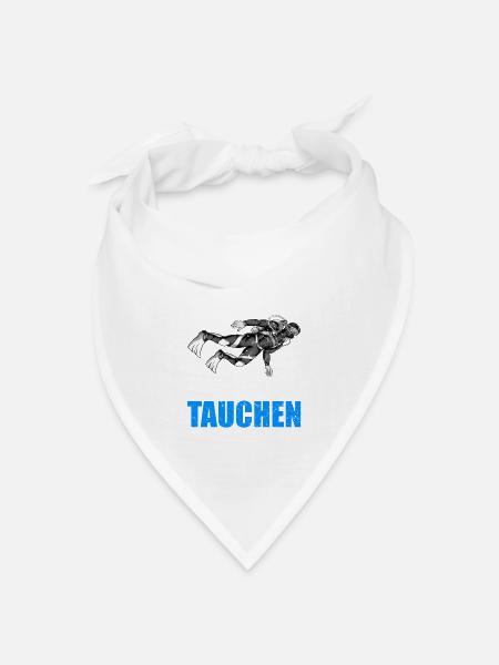 Tauchen der tut nix der will nur tauchen Taucher - Bandana Dreieckstuch - Weiß