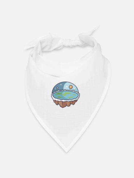 Flache Erde - Bandana Dreieckstuch - Weiß