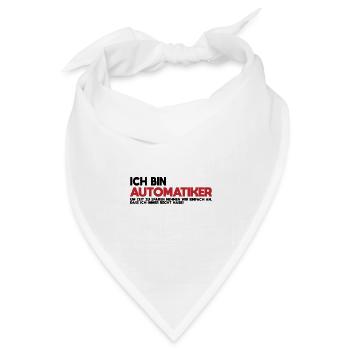 Automatiker Wortmarke Rot Retro - Bandana Dreieckstuch - Weiß - Vorne